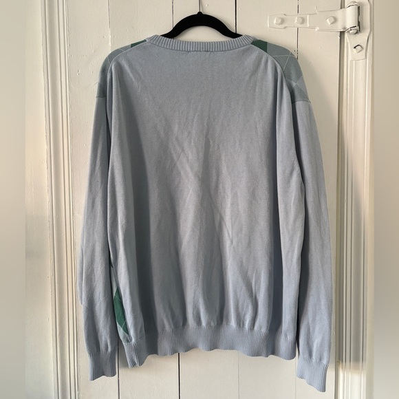 Lacoste Argyle Sweater in Light Blue and Green - Picture 2 of 10